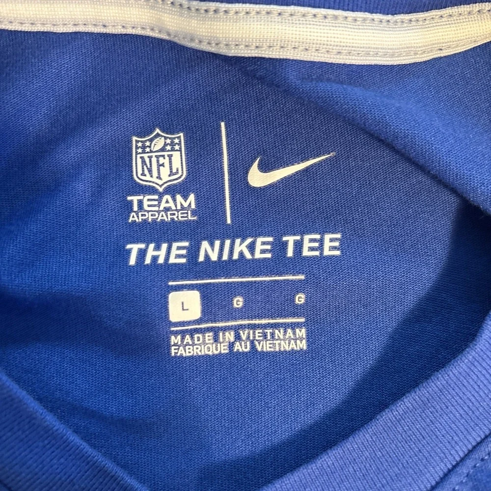 Nike NFL Denver Broncos Mens Large Blue Grey Colorblock T-Shirt Logo Tee